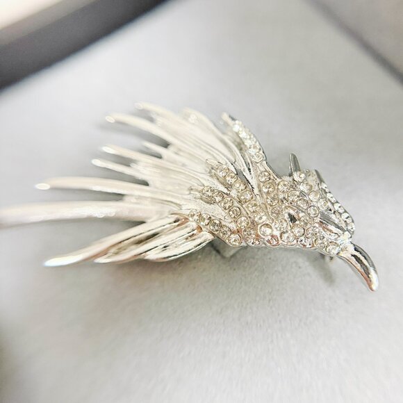 Silver brooch, eagle brooch, bird brooch, fashion brooch, animal brooch pin - Picture 6 of 7